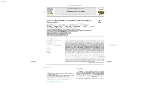 Effects of prenatal exposure to air pollution on preeclampsia in Shenzhen, China